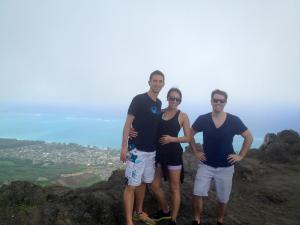 We all look like goobers but we just climbed a mountain after a day of snorkeling. Slack, please.